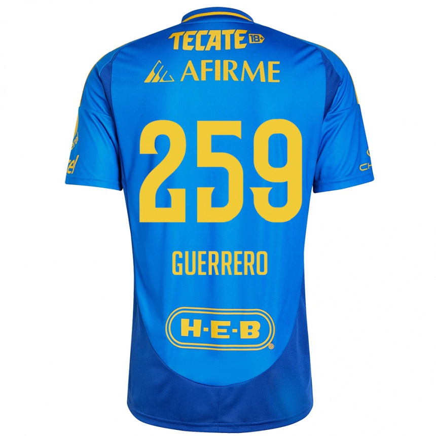 Kids Football Erick Guerrero #259 Blue Yellow Away Jersey 2024/25 T-Shirt