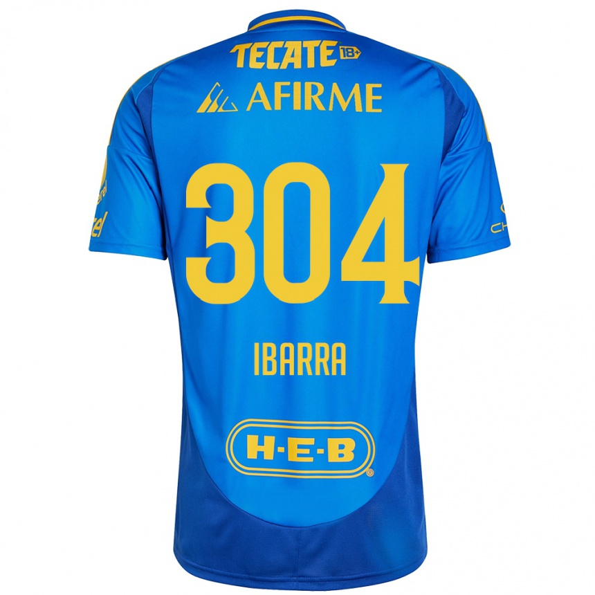 Kids Football Luis Ibarra #304 Blue Yellow Away Jersey 2024/25 T-Shirt