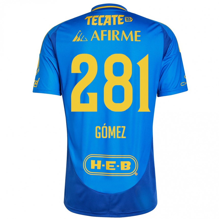 Kids Football Luis Gómez #281 Blue Yellow Away Jersey 2024/25 T-Shirt