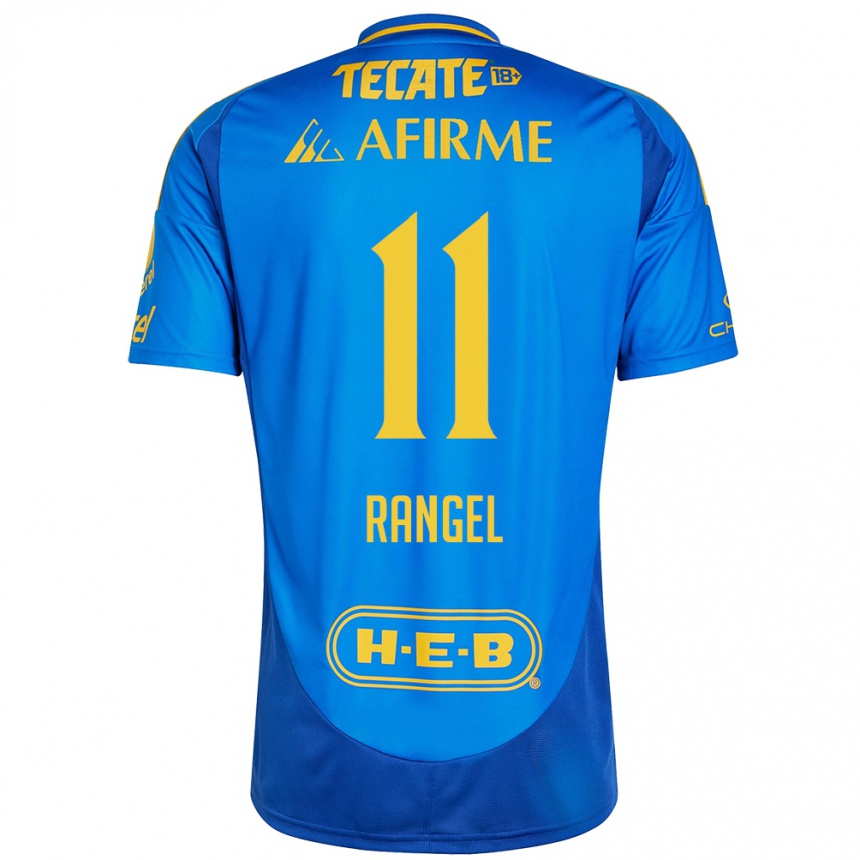 Kids Football Nayeli Rangel #11 Blue Yellow Away Jersey 2024/25 T-Shirt