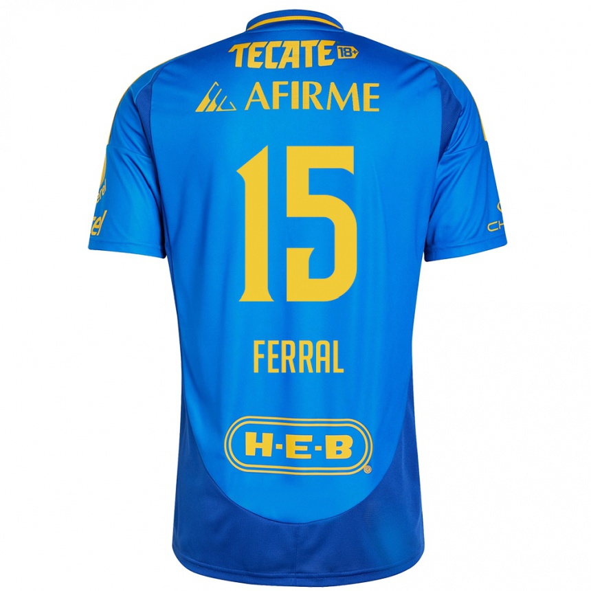 Kids Football Cristina Ferral #15 Blue Yellow Away Jersey 2024/25 T-Shirt