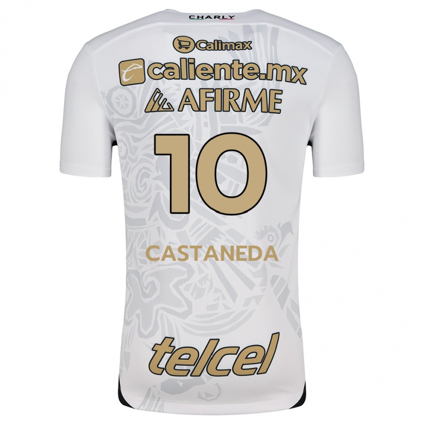 Kids Football Kevin Castañeda #10 White Black Away Jersey 2024/25 T-Shirt