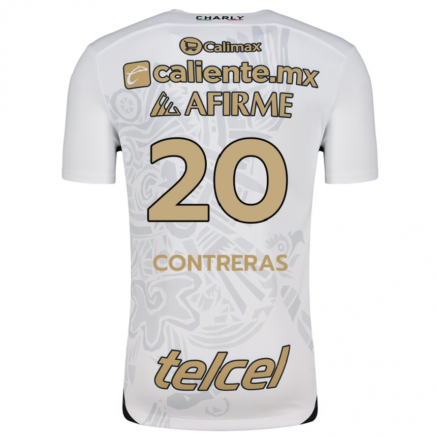 Kids Football Francisco Contreras #20 White Black Away Jersey 2024/25 T-Shirt