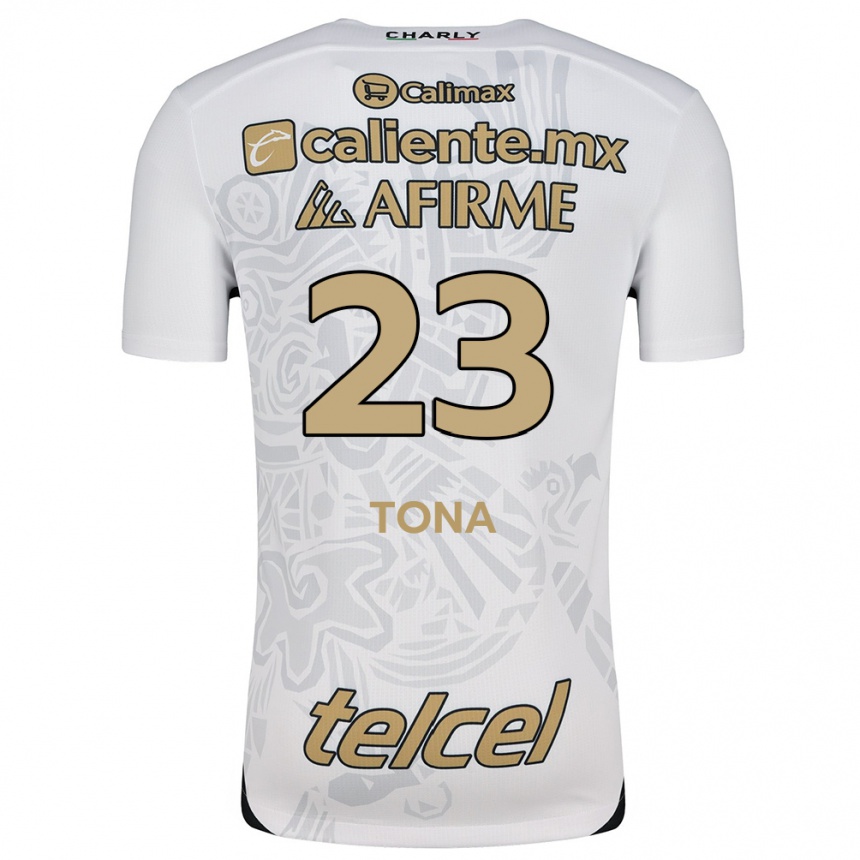 Kids Football Iván Tona #23 White Black Away Jersey 2024/25 T-Shirt