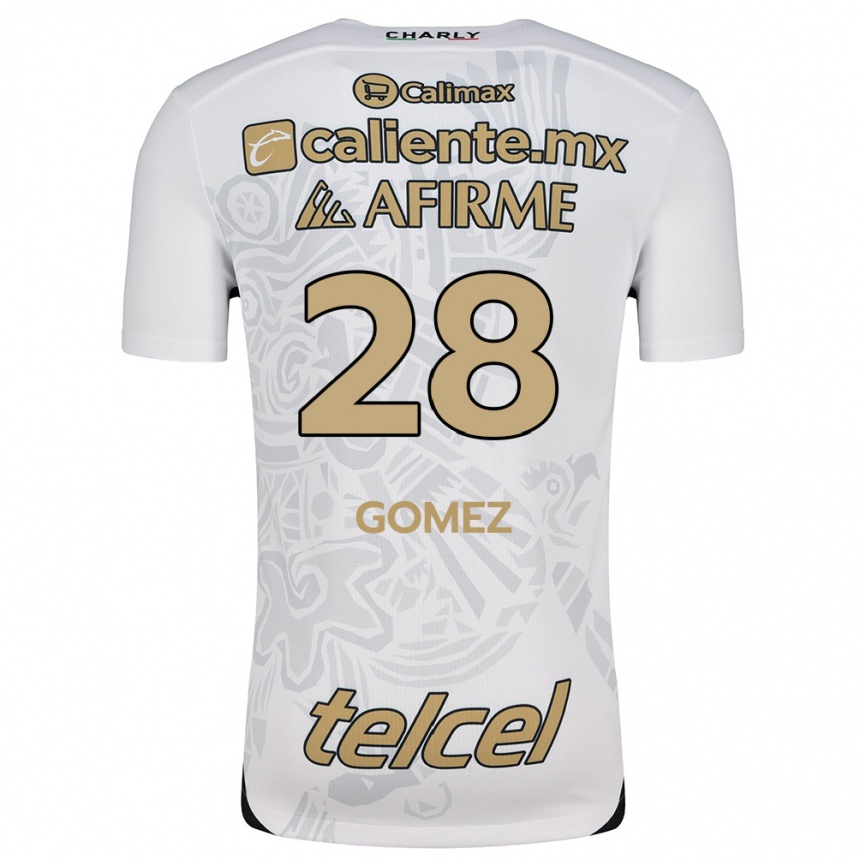 Kids Football Alejandro Gómez #28 White Black Away Jersey 2024/25 T-Shirt