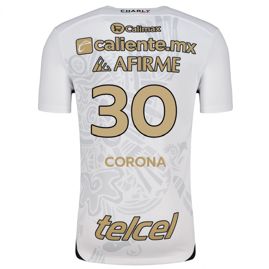 Kids Football Jesús Corona #30 White Black Away Jersey 2024/25 T-Shirt