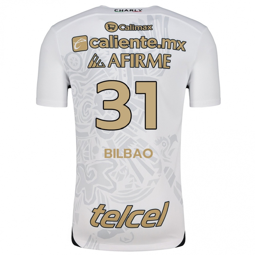 Kids Football Unai Bilbao #31 White Black Away Jersey 2024/25 T-Shirt