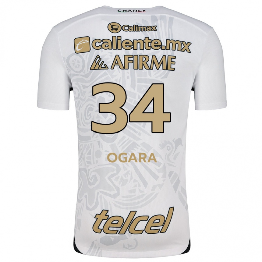 Kids Football Gerson Ogara #34 White Black Away Jersey 2024/25 T-Shirt