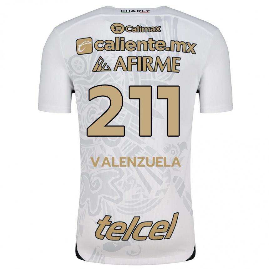 Kids Football Aldieri Valenzuela #211 White Black Away Jersey 2024/25 T-Shirt