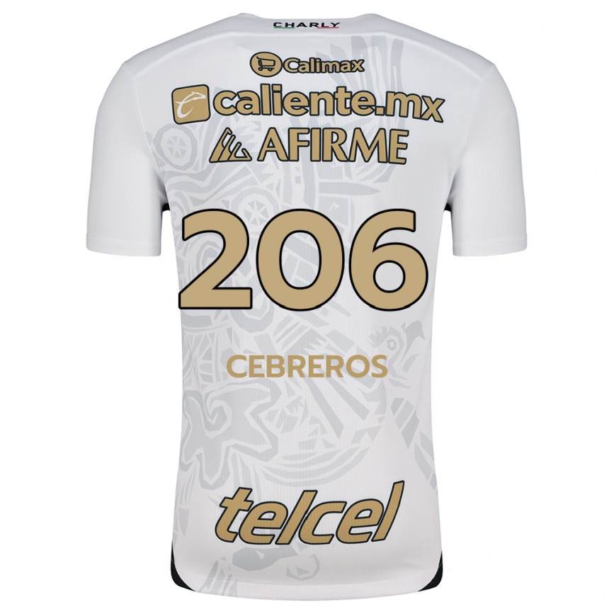 Kids Football Luis Cebreros #206 White Black Away Jersey 2024/25 T-Shirt