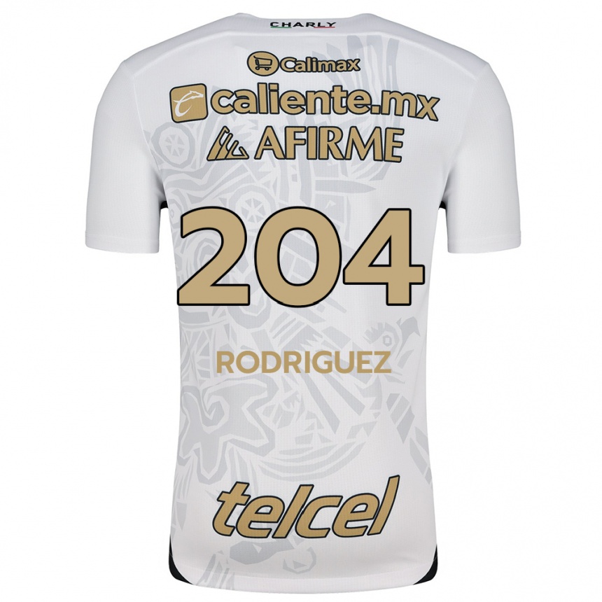 Kids Football Jesús Rodríguez #204 White Black Away Jersey 2024/25 T-Shirt