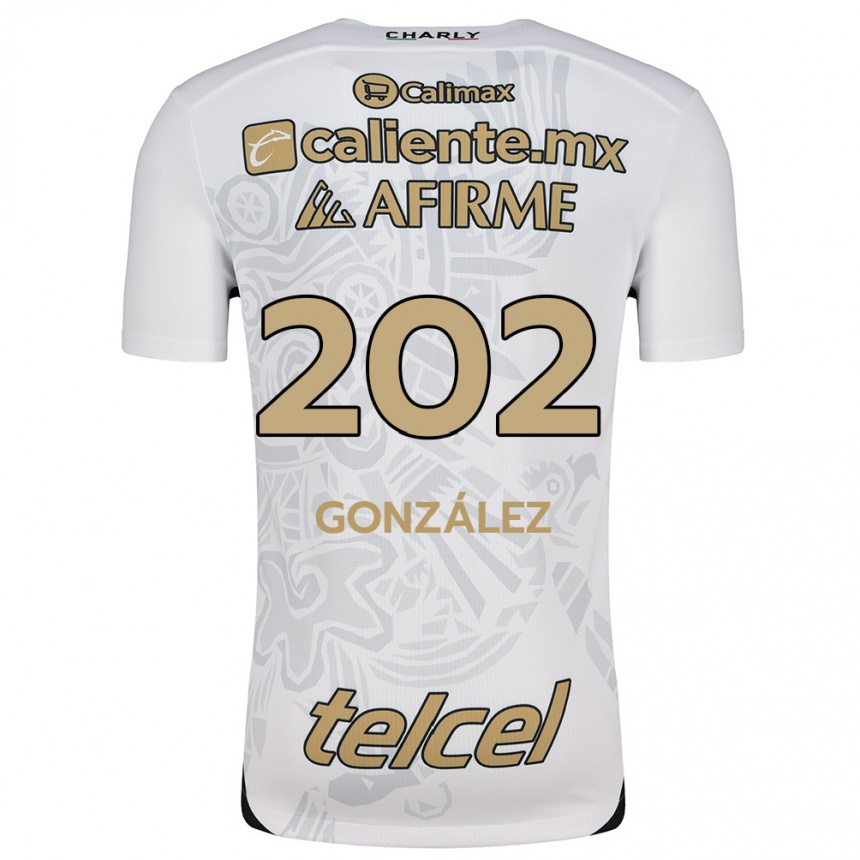 Kids Football Joban González #202 White Black Away Jersey 2024/25 T-Shirt