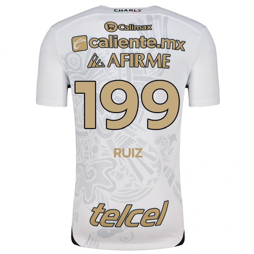 Kids Football Emilio Ruiz #199 White Black Away Jersey 2024/25 T-Shirt