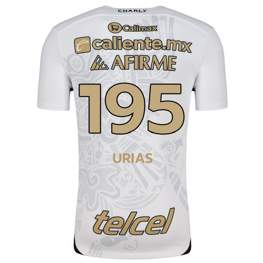 Kids Football Héctor Urías #195 White Black Away Jersey 2024/25 T-Shirt