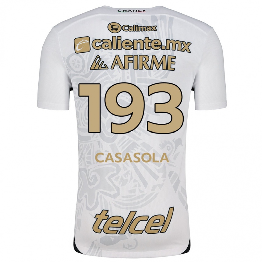 Kids Football Axel Casasola #193 White Black Away Jersey 2024/25 T-Shirt