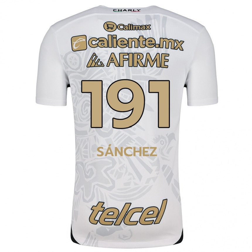 Kids Football Diego Sánchez #191 White Black Away Jersey 2024/25 T-Shirt