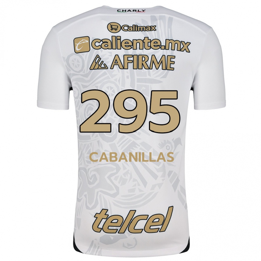 Kids Football Osvaldo Cabanillas #295 White Black Away Jersey 2024/25 T-Shirt