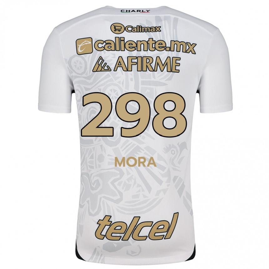 Kids Football Gilberto Mora #298 White Black Away Jersey 2024/25 T-Shirt