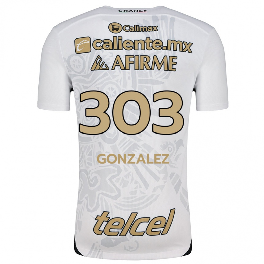 Kids Football Osmar González #303 White Black Away Jersey 2024/25 T-Shirt