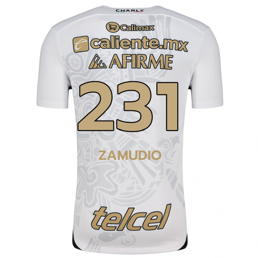 Kids Football Irwin Zamudio #231 White Black Away Jersey 2024/25 T-Shirt