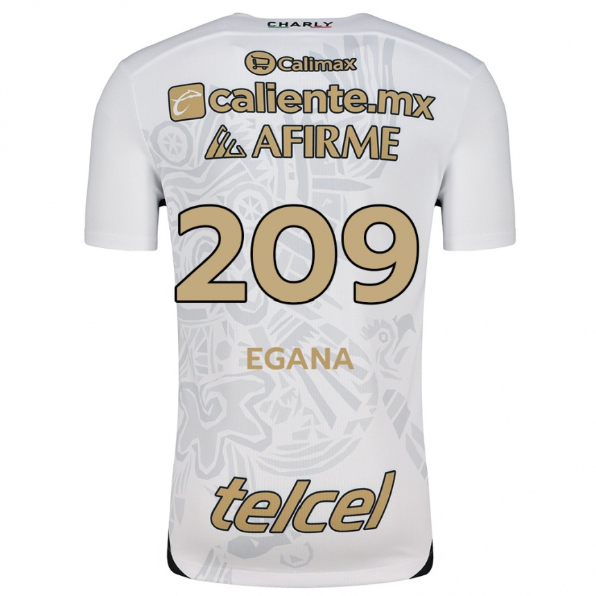 Kids Football Arath Egaña #209 White Black Away Jersey 2024/25 T-Shirt