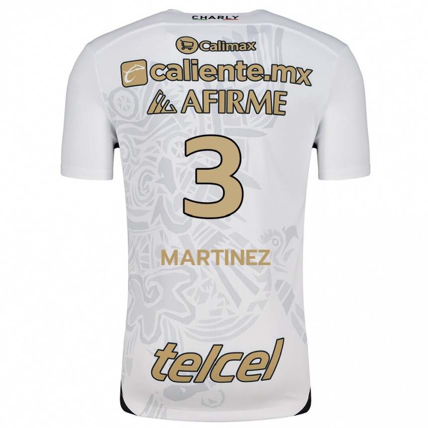 Kids Football Nathaly Martínez #3 White Black Away Jersey 2024/25 T-Shirt