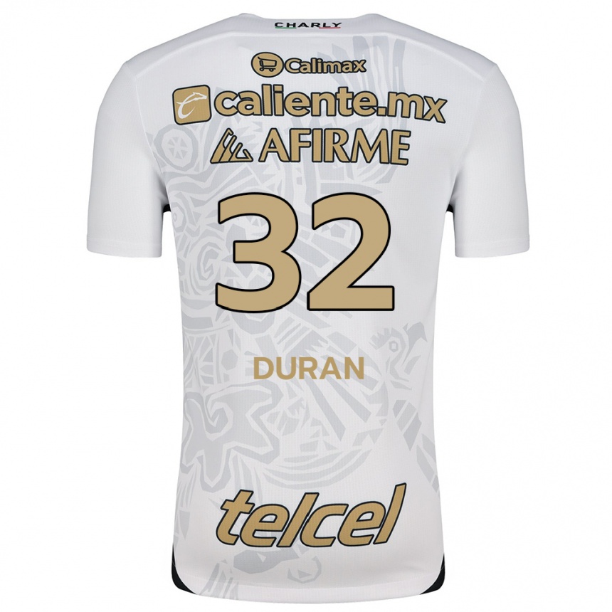 Kids Football Ailed Duran #32 White Black Away Jersey 2024/25 T-Shirt