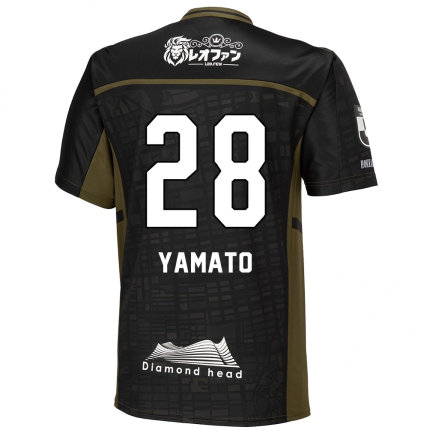 Kids Football Yamato Okada #28 Black Green Away Jersey 2024/25 T-Shirt