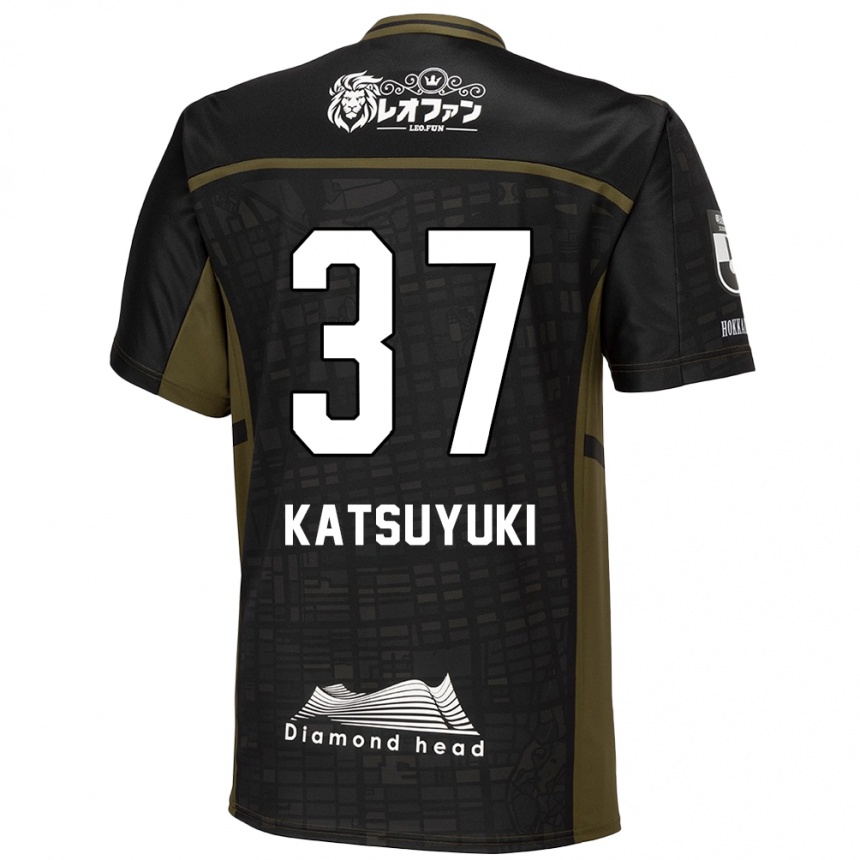 Kids Football Katsuyuki Tanaka #37 Black Green Away Jersey 2024/25 T-Shirt