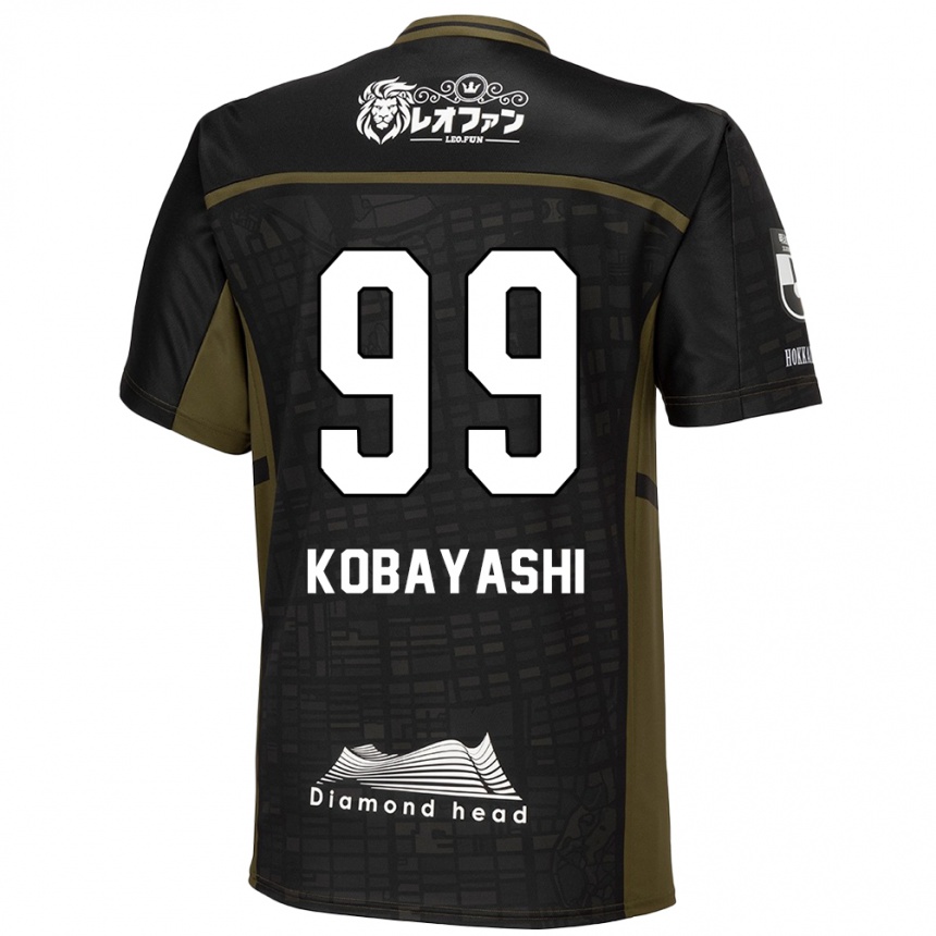 Kids Football Yuki Kobayashi #99 Black Green Away Jersey 2024/25 T-Shirt