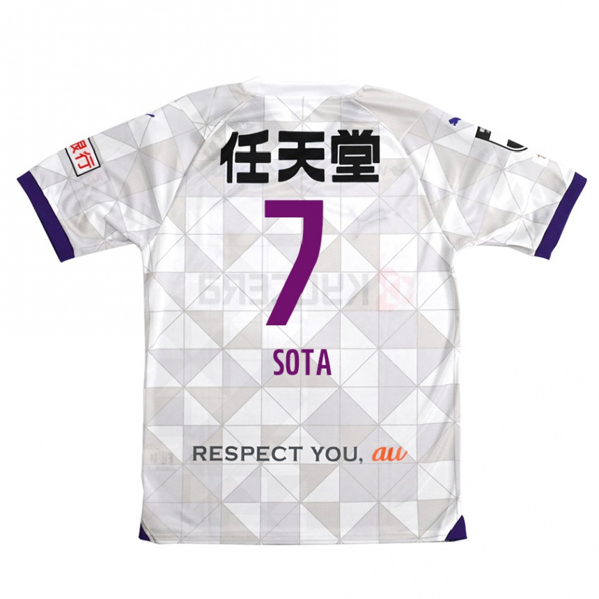 Kids Football Sota Kawasaki #7 White Purple Away Jersey 2024/25 T-Shirt