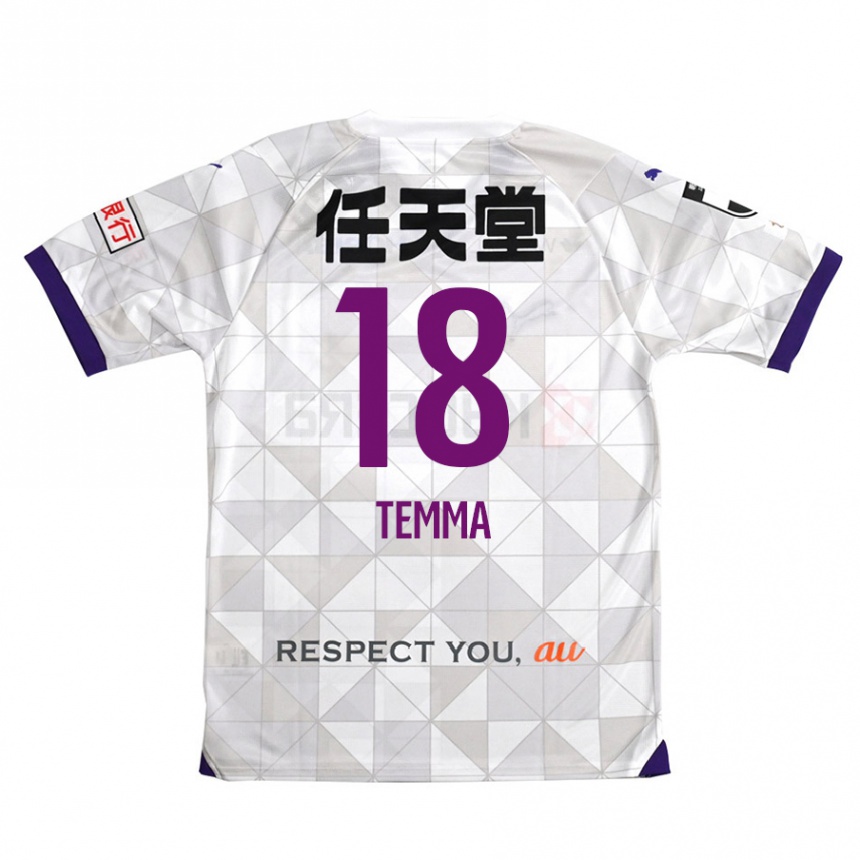 Kids Football Temma Matsuda #18 White Purple Away Jersey 2024/25 T-Shirt