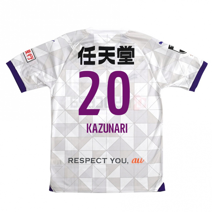 Kids Football Kazunari Kita #20 White Purple Away Jersey 2024/25 T-Shirt