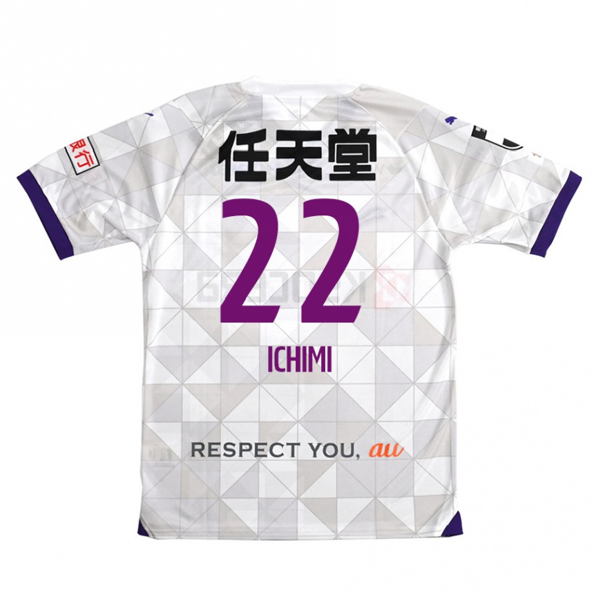 Kids Football Kazunari Ichimi #22 White Purple Away Jersey 2024/25 T-Shirt