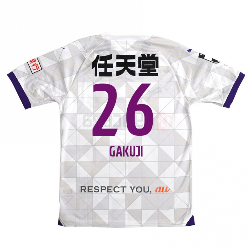 Kids Football Gakuji Ota #26 White Purple Away Jersey 2024/25 T-Shirt