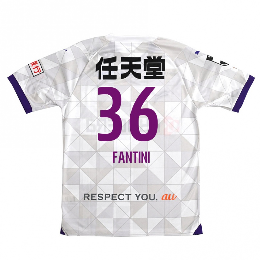 Kids Football Akira Fantini #36 White Purple Away Jersey 2024/25 T-Shirt