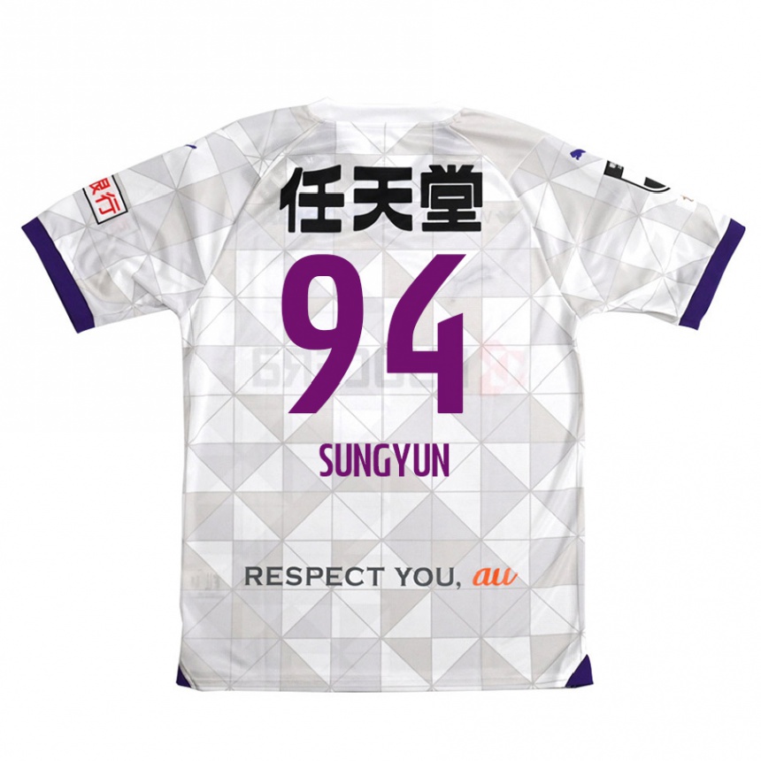 Kids Football Sung-Yun Gu #94 White Purple Away Jersey 2024/25 T-Shirt