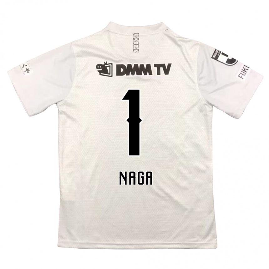 Kids Football Takumi Nagaishi #1 Gray Black Away Jersey 2024/25 T-Shirt