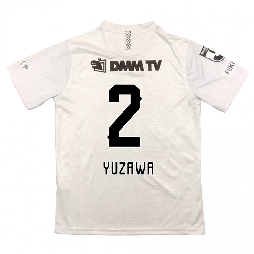 Kids Football Masato Yuzawa #2 Gray Black Away Jersey 2024/25 T-Shirt