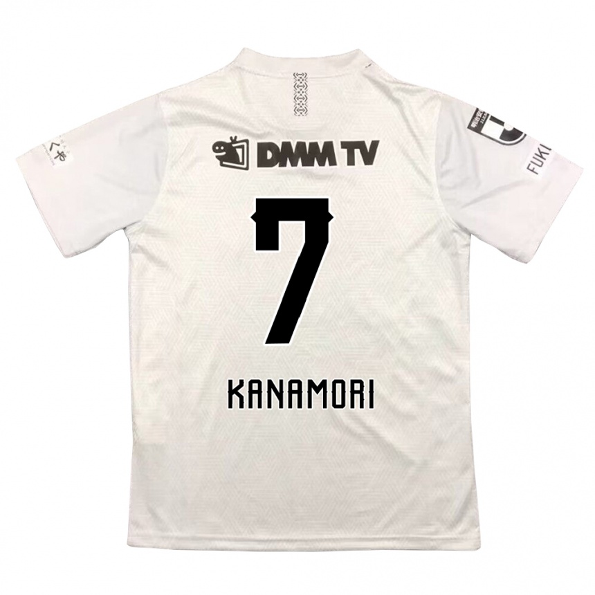 Kids Football Takeshi Kanamori #7 Gray Black Away Jersey 2024/25 T-Shirt