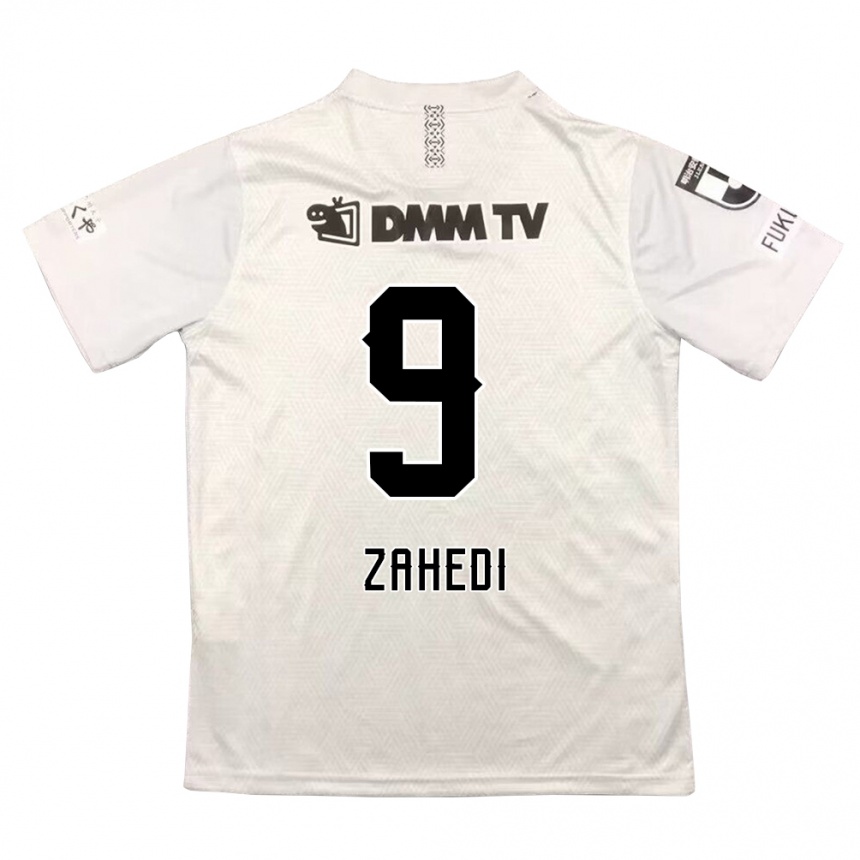 Kids Football Shahab Zahedi #9 Gray Black Away Jersey 2024/25 T-Shirt