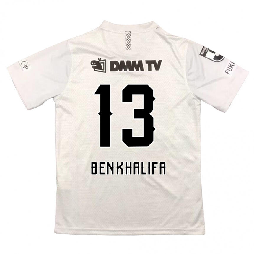 Kids Football Nassim Ben Khalifa #13 Gray Black Away Jersey 2024/25 T-Shirt