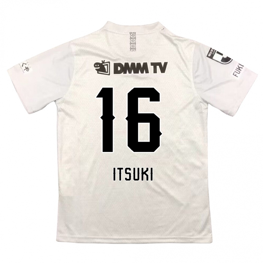 Kids Football Itsuki Oda #16 Gray Black Away Jersey 2024/25 T-Shirt