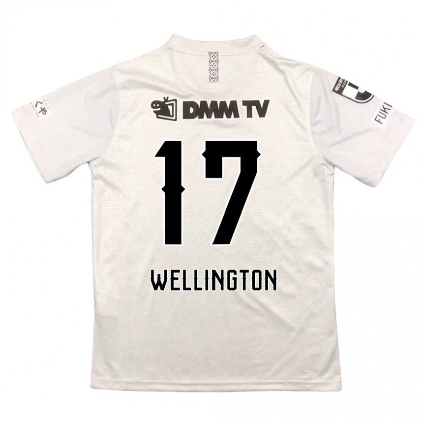 Kids Football Wellington #17 Gray Black Away Jersey 2024/25 T-Shirt