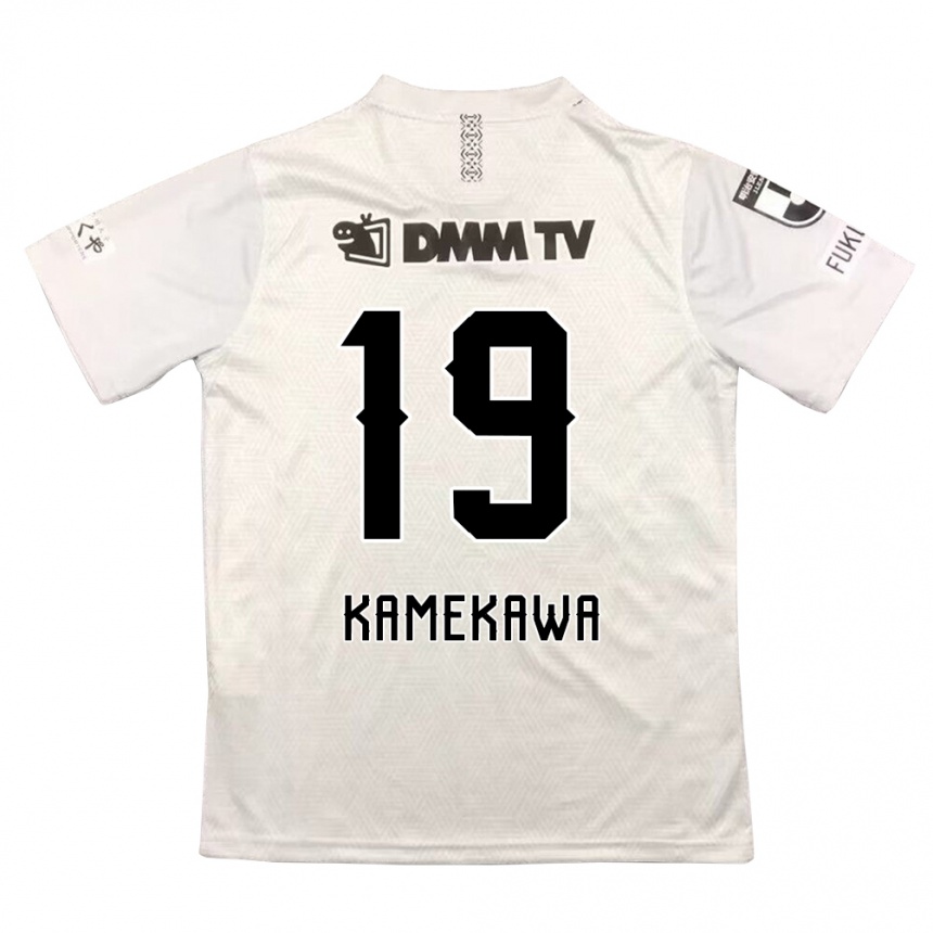 Kids Football Masashi Kamekawa #19 Gray Black Away Jersey 2024/25 T-Shirt