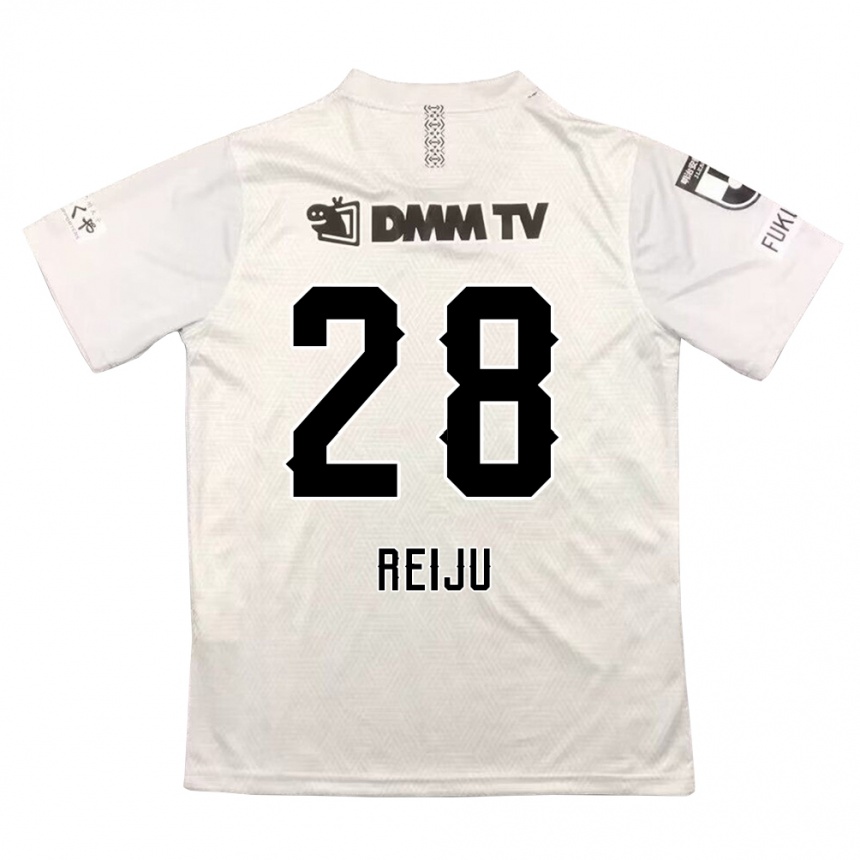 Kids Football Reiju Tsuruno #28 Gray Black Away Jersey 2024/25 T-Shirt