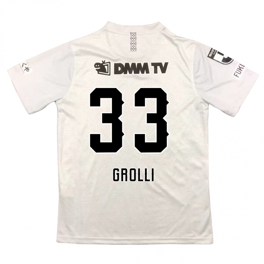 Kids Football Douglas Grolli #33 Gray Black Away Jersey 2024/25 T-Shirt