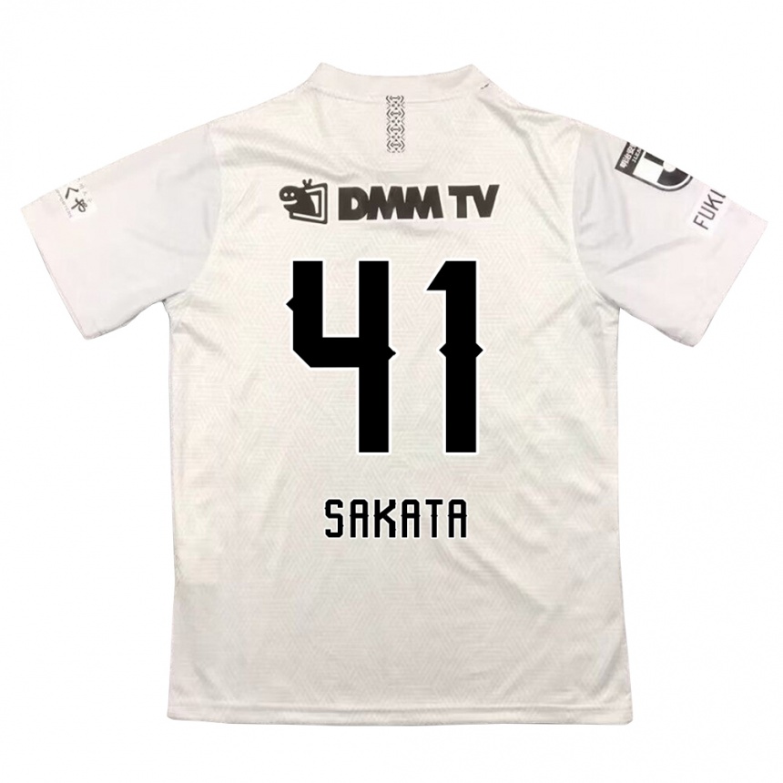 Kids Football Daiki Sakata #41 Gray Black Away Jersey 2024/25 T-Shirt