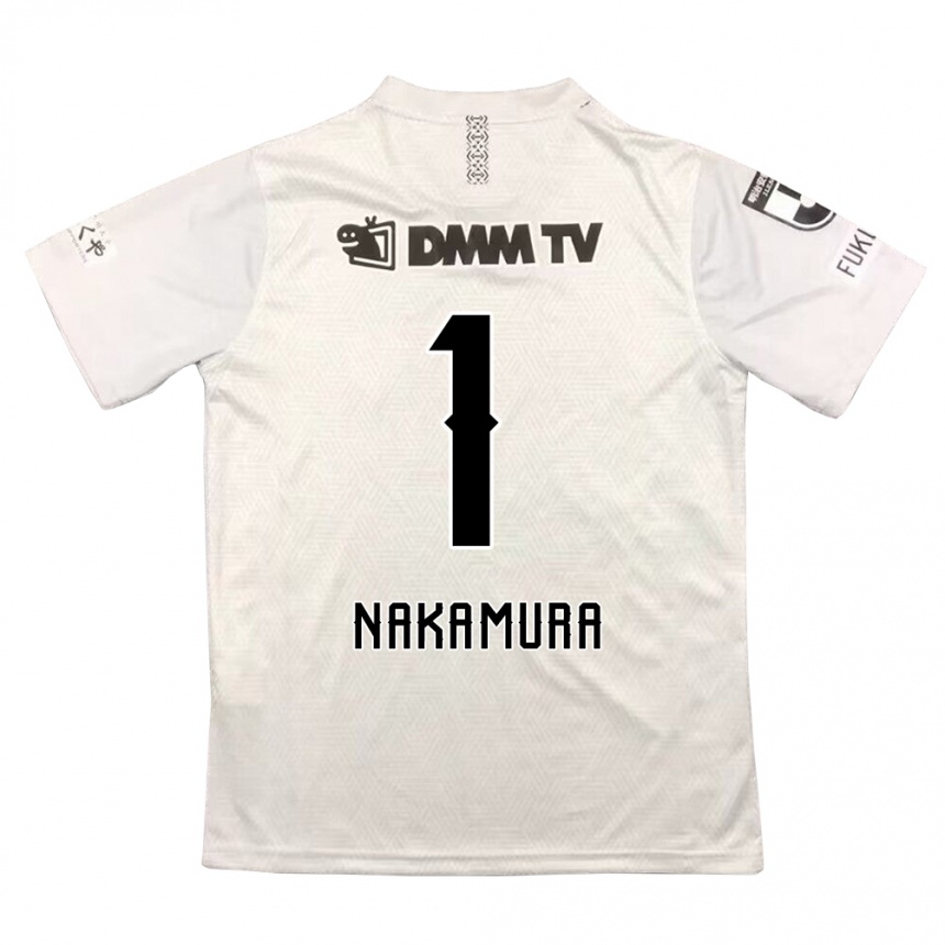 Kids Football Seigo Nakamura #1 Gray Black Away Jersey 2024/25 T-Shirt