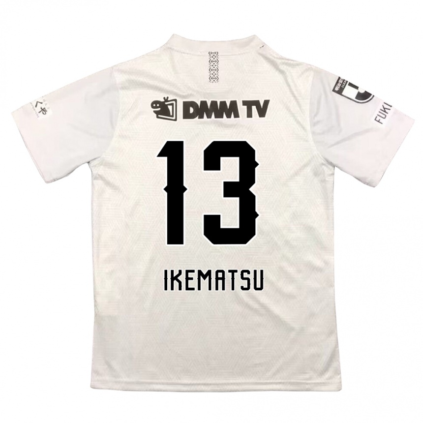 Kids Football Shumpei Ikematsu #13 Gray Black Away Jersey 2024/25 T-Shirt